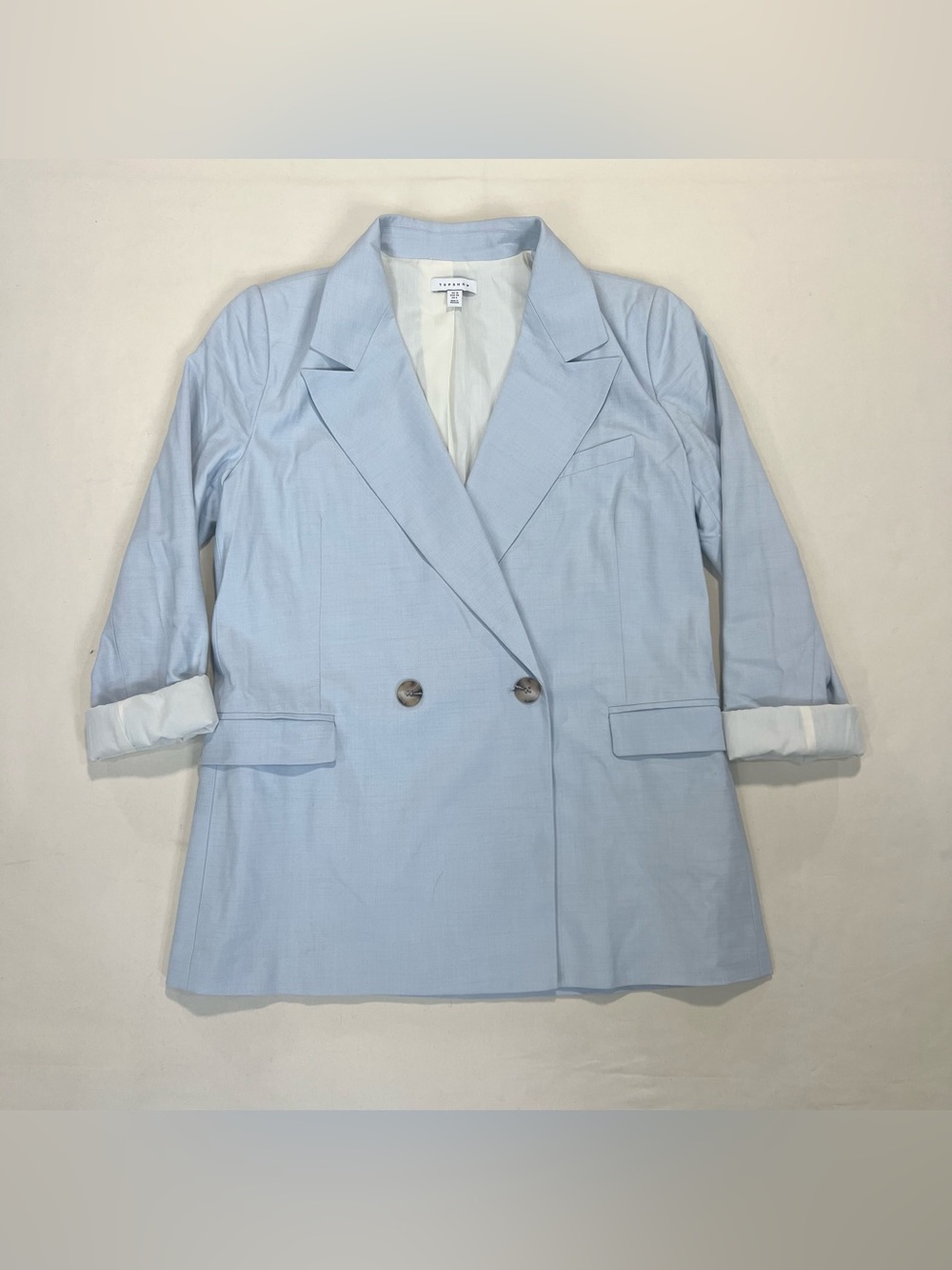 Top Shop Light Blue Double-Breasted Women's Blazer